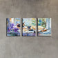 3pcs Watercolor Painting of a Cat on a Windowsill Metal Print Ready to Hang Art