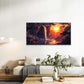 Waterfall Sunset Painting Wall Art Canvas Office Home Room Framed 120x60cm