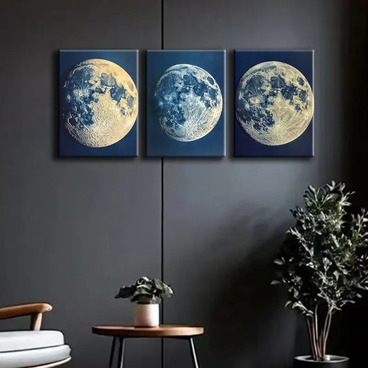 3pcs Craters of the Moon Metal Print Ready to Hang Art