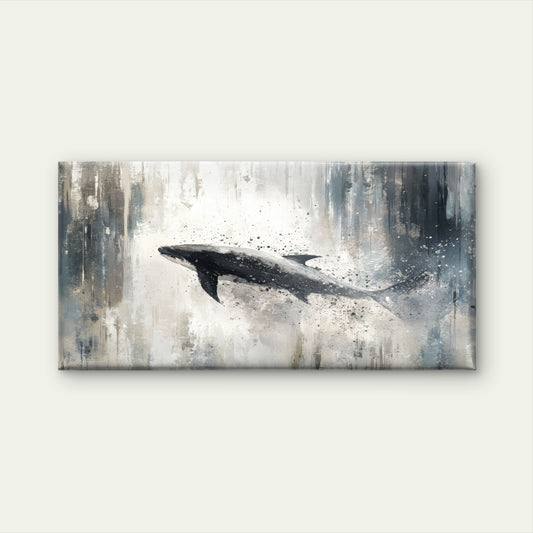 Abstract Humpback Whale Wall Art Canvas Office Home Room Framed 80x45cm