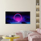 Neon Glow Over Digital Mountain Wall Art Canvas Office Home Room Framed 120x60cm