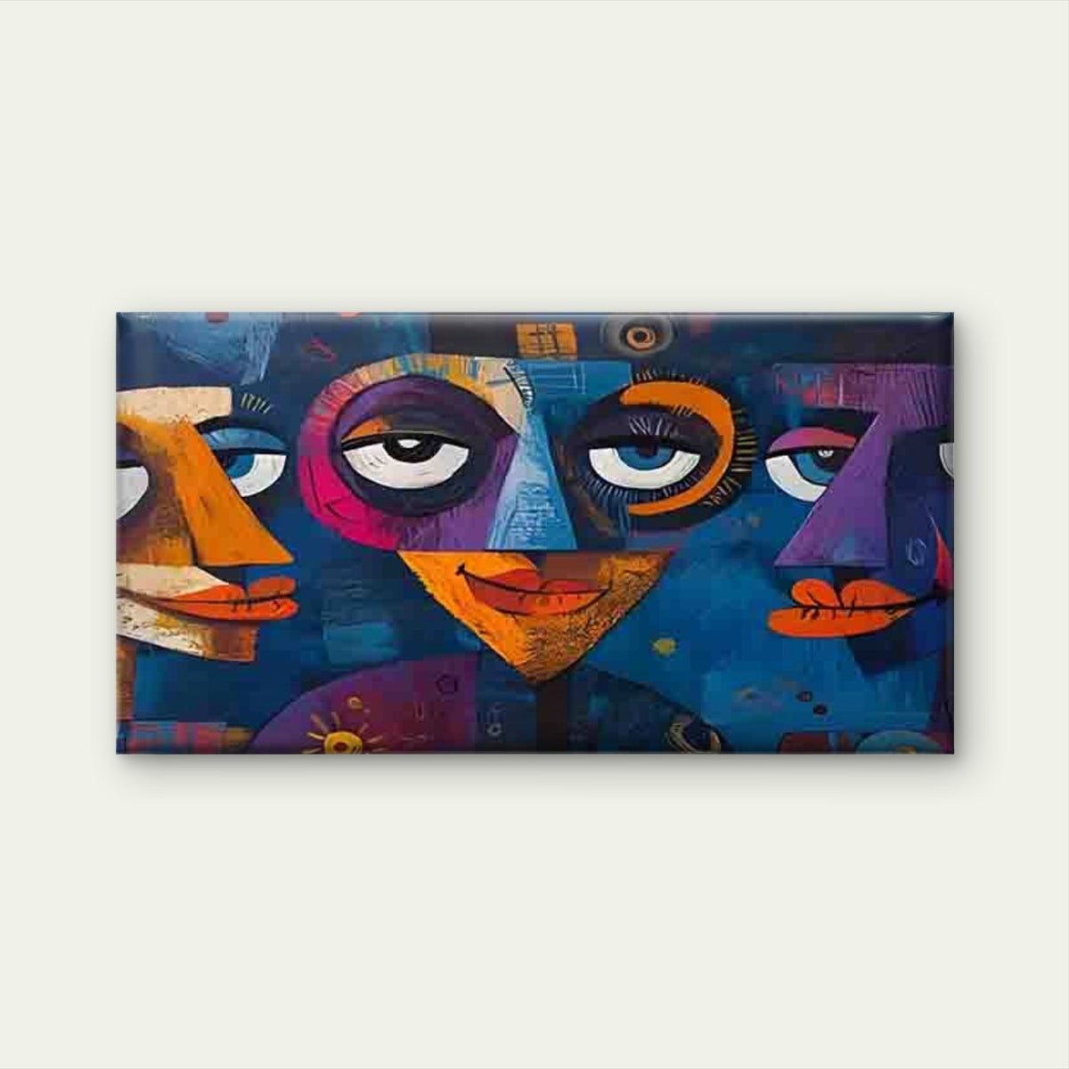 Modern Abstract Style Face Wall Art Canvas Office Home Room Framed 120x60cm