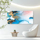 Blue Gold Abstract Canvas Wall Art Canvas Office Home Room Framed 120x60cm