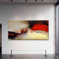 Vibrant Swirls of Red, Black, Wall Art Canvas Office Home Room Framed 120x60cm