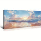Beach Ocean Blue Waves Sunset Wall Art canvas office home room framed 120x60cm
