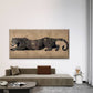 Leopard Minimalist Wildlife Wall Art Canvas Office Home Room Framed 120x60cm