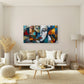 Abstract Vibrant Faces Wall Art Canvas Office Home Room Framed 80x45cm