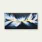 Golden And Blue Abstract Feathe Wall Art Canvas Office Home Room Framed 80x45cm