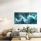 Abstract Turquoise Ocean Wall Art Canvas Office Home Room Framed 120x60cm