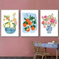 3pcs Featuring Beautiful Floral And Fruit Designs Metal Print Ready to Hang Art