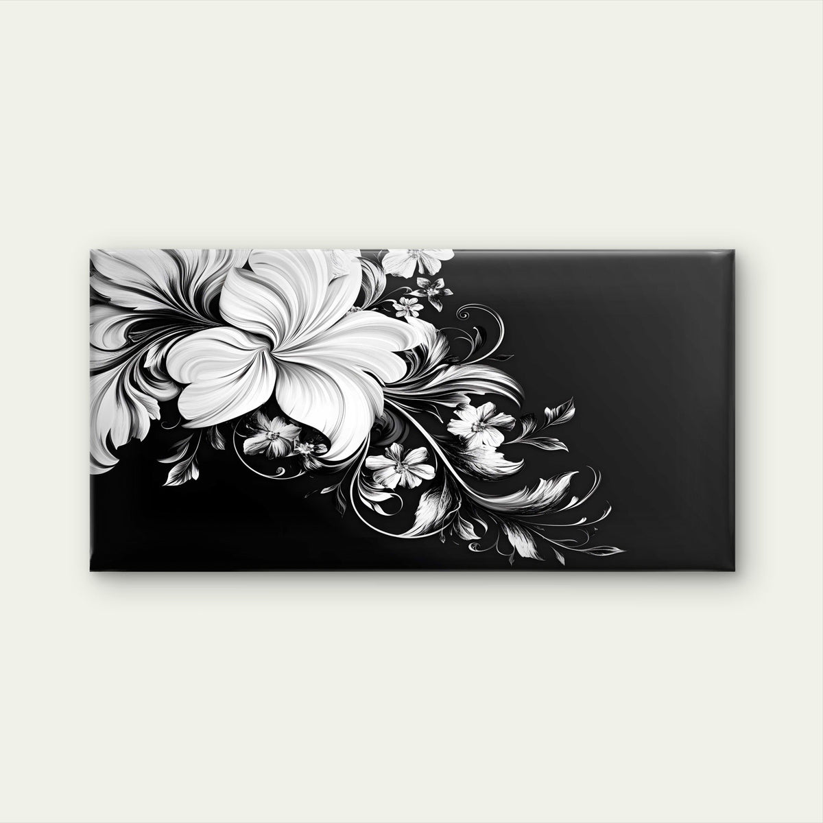 Blossoms In The Dark Wall Art Canvas Office Home Room Framed 120x60cm
