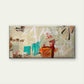 Abstract Expressionist Wall Art Canvas Office Home Room Framed 80x45cm