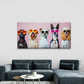 Cute Dogs with Glasses Wall Art Canvas Office Home Room Framed 120x60cm