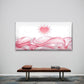 Pink Heart And Ribbon Waves Wall Art Canvas Office Home Room Framed 120x60cm