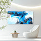 Oceanic Blue Storm Flow Wall Art Canvas Office Home Room Framed 120x60cm