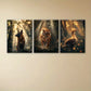 3pcs Animal German Shepherd, Tiger, Duck Design Metal Print Ready to Hang Art