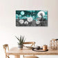 Teal & Black Night Sky Nature Wall Art canvas office home room framed 120x60cm