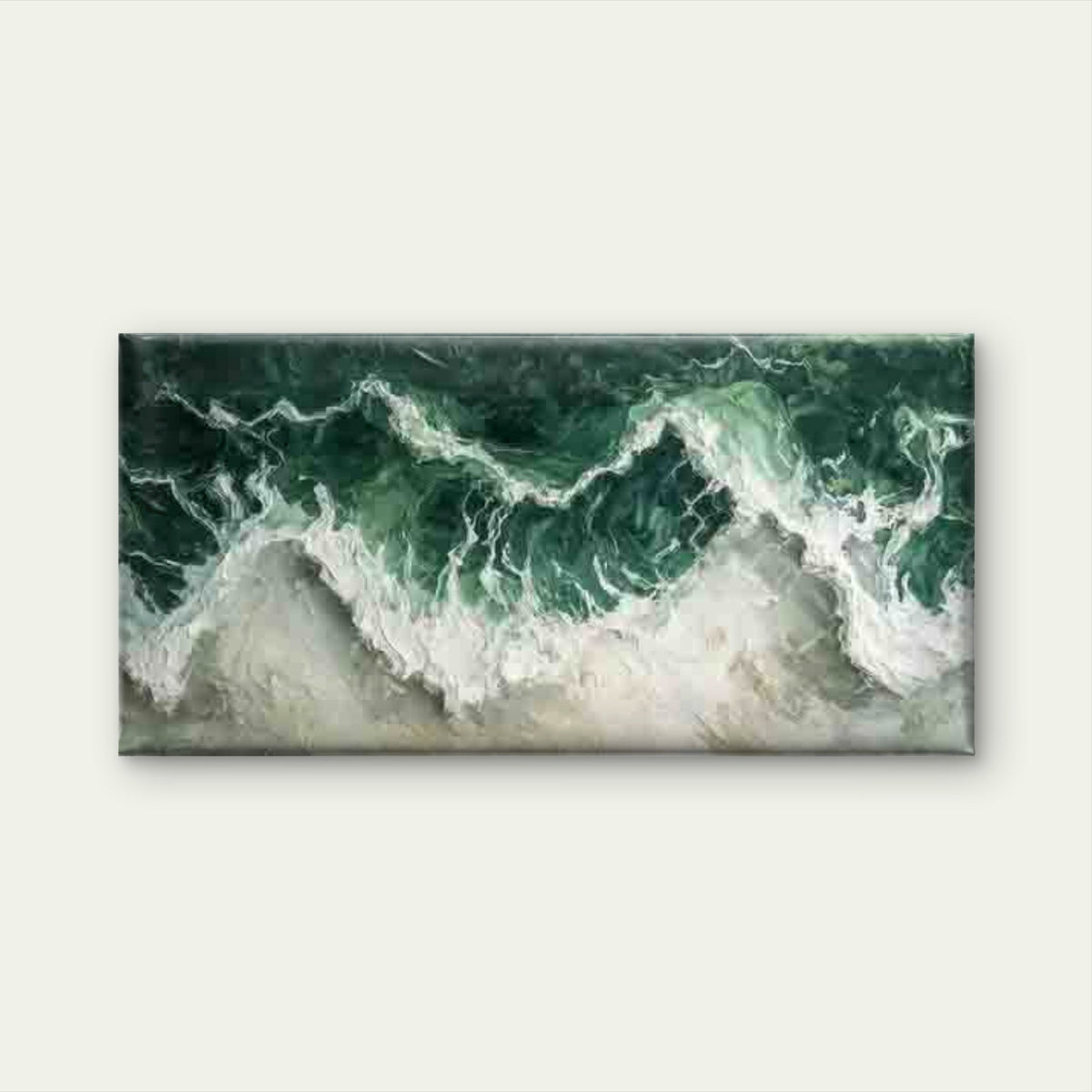 Ocean Waves And Sea Foam Wall Art Canvas Office Home Room Framed 80x45cm