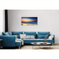 White Ocean Beach Sunrise Ocean Waves & Sandy Shore Wall Art canvas office home room framed 120x60cm