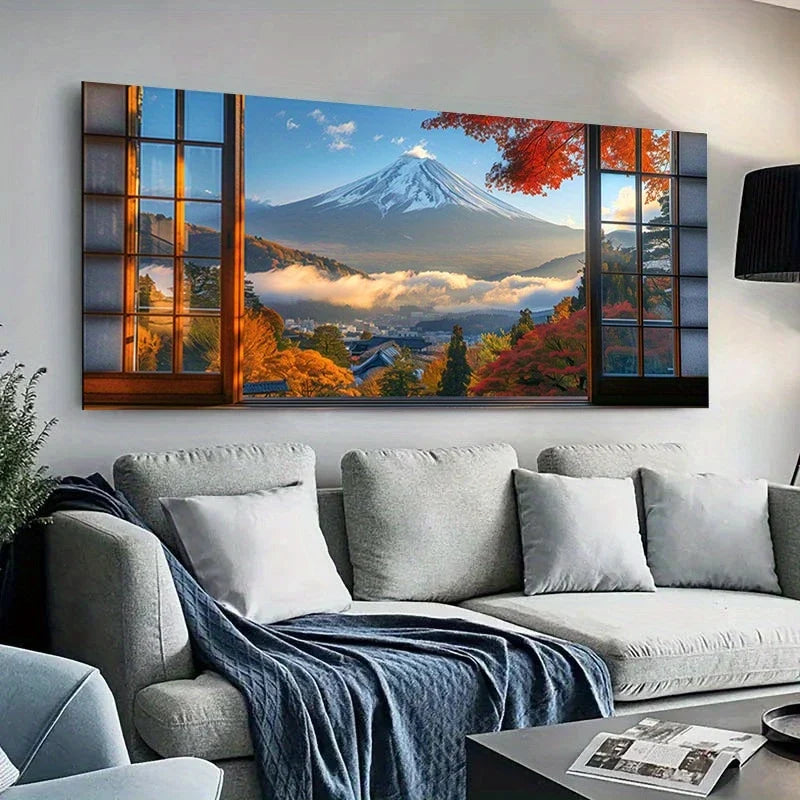 Mount Fuji Sunrise Wall Art wall canvas office home room framed 120x60cm