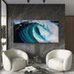 Ocean Wave Art Wall Art Canvas Office Home Room Framed 120x60cm