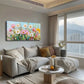 Daisies Modern Floral Decor Wall Art Canvas Office Home Room Framed 120x60cm