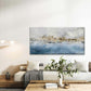 Abstract Blue & Golden Ink Pain Wall Art Canvas Office Home Room Framed 120x60cm