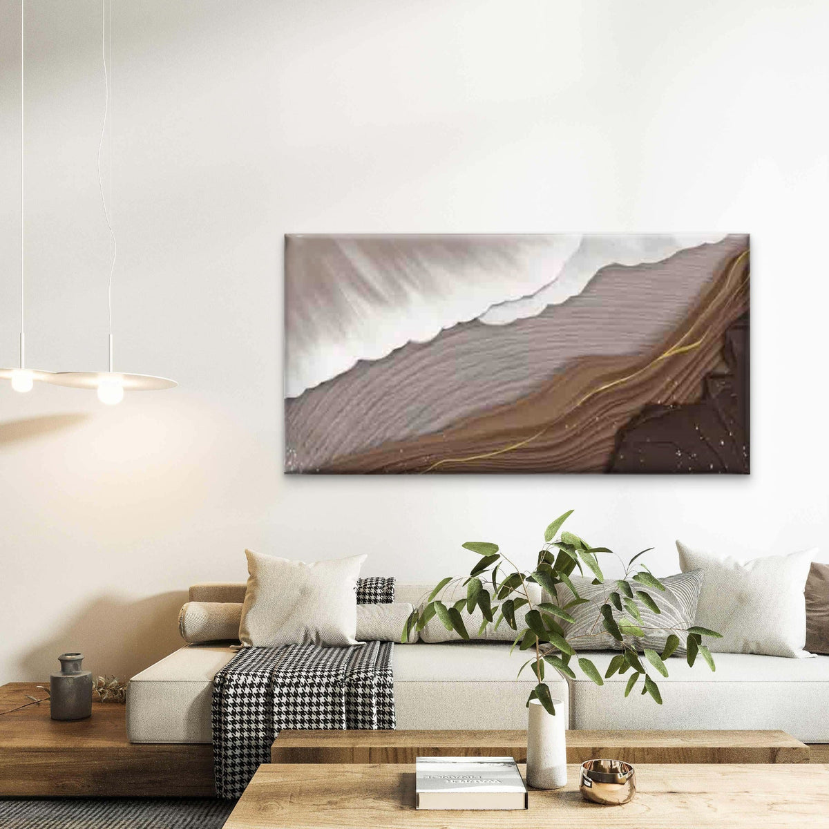Chocolate And Golden Fusion Wall Art Canvas Office Home Room Framed 120x60cm
