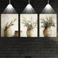 3pcs Watercolor Abstract Elegant Plants Metal Print Ready to Hang Art