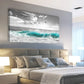 Ocean Teal Sea Wave Seagull Birds Wall Art canvas office home room framed 120x60cm
