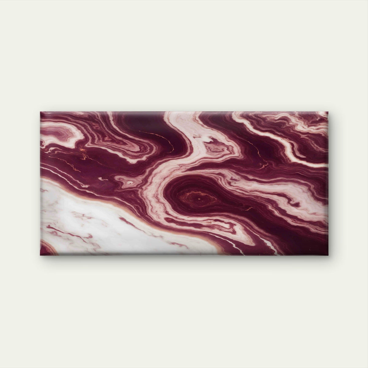 Maroon Rose Gold Marble Wall Art Canvas Office Home Room Framed 80x45cm