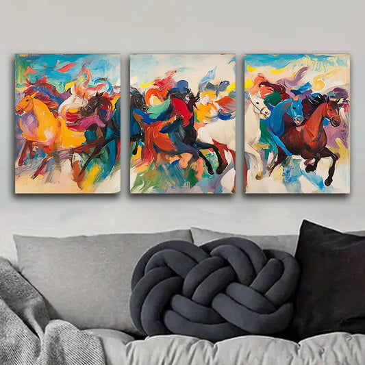 3pcs Racehorse Metal Print Ready to Hang Art