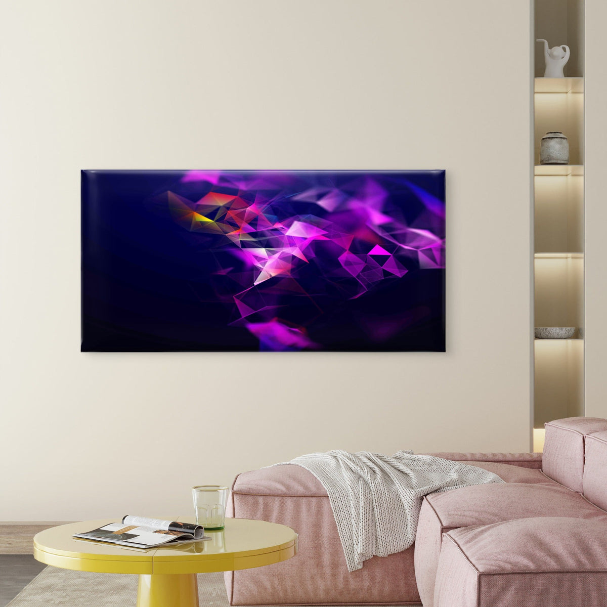 Vibrant And Futuristic Digital Wall Art Canvas Office Home Room Framed 120x60cm