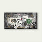 Running Rabbit Money Print Wall Art Canvas Office Home Room Framed 120x60cm