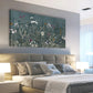 Botanical Dusty Blue Meadow Nature Wall Art canvas office home room framed 120x60cm
