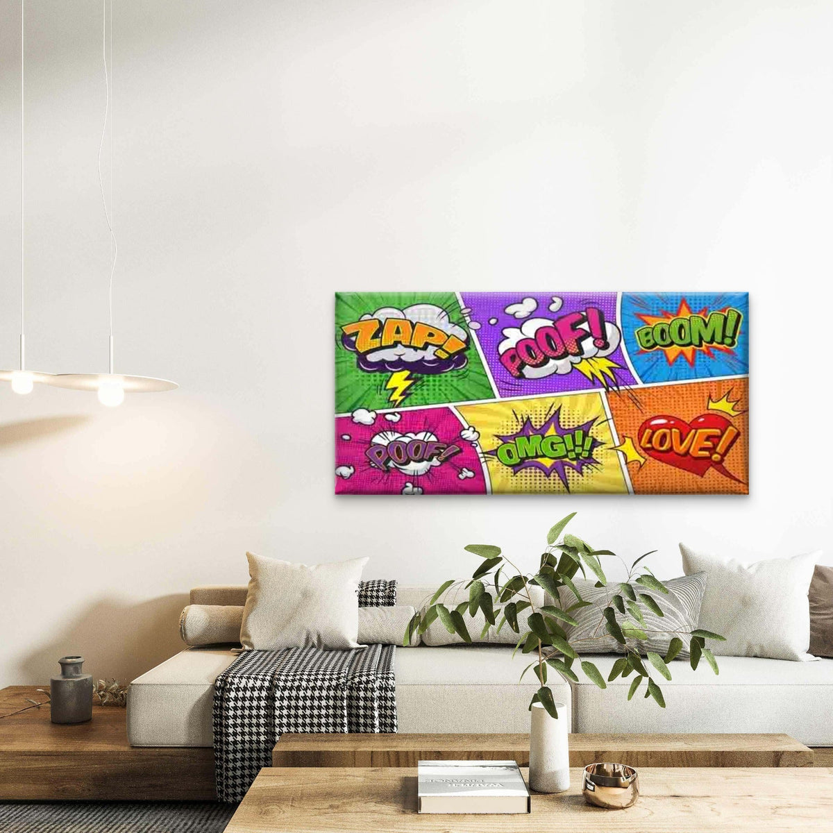 Featuring Pop Art Comic Book Wall Art Canvas Office Home Room Framed 120x60cm