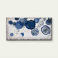 Blue Abstract Ink Circles Wall Art Canvas Office Home Room Framed 80x45cm