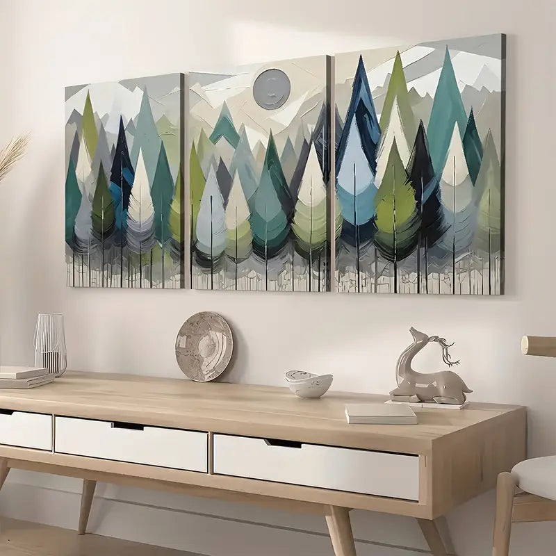 3pcs Modern Natural Forest Art Wall Art Set Canvas Framed 40x60cm - High Quality Print 100% Australian Made Wall Canvas Ready to Hang
