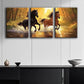 3pcs Horses at Sunset Metal Print Ready to Hang Art