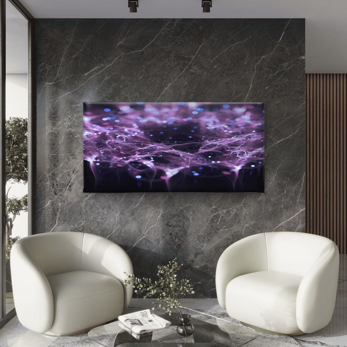 Neural Network Illustration Wall Art Canvas Office Home Room Framed 120x60cm