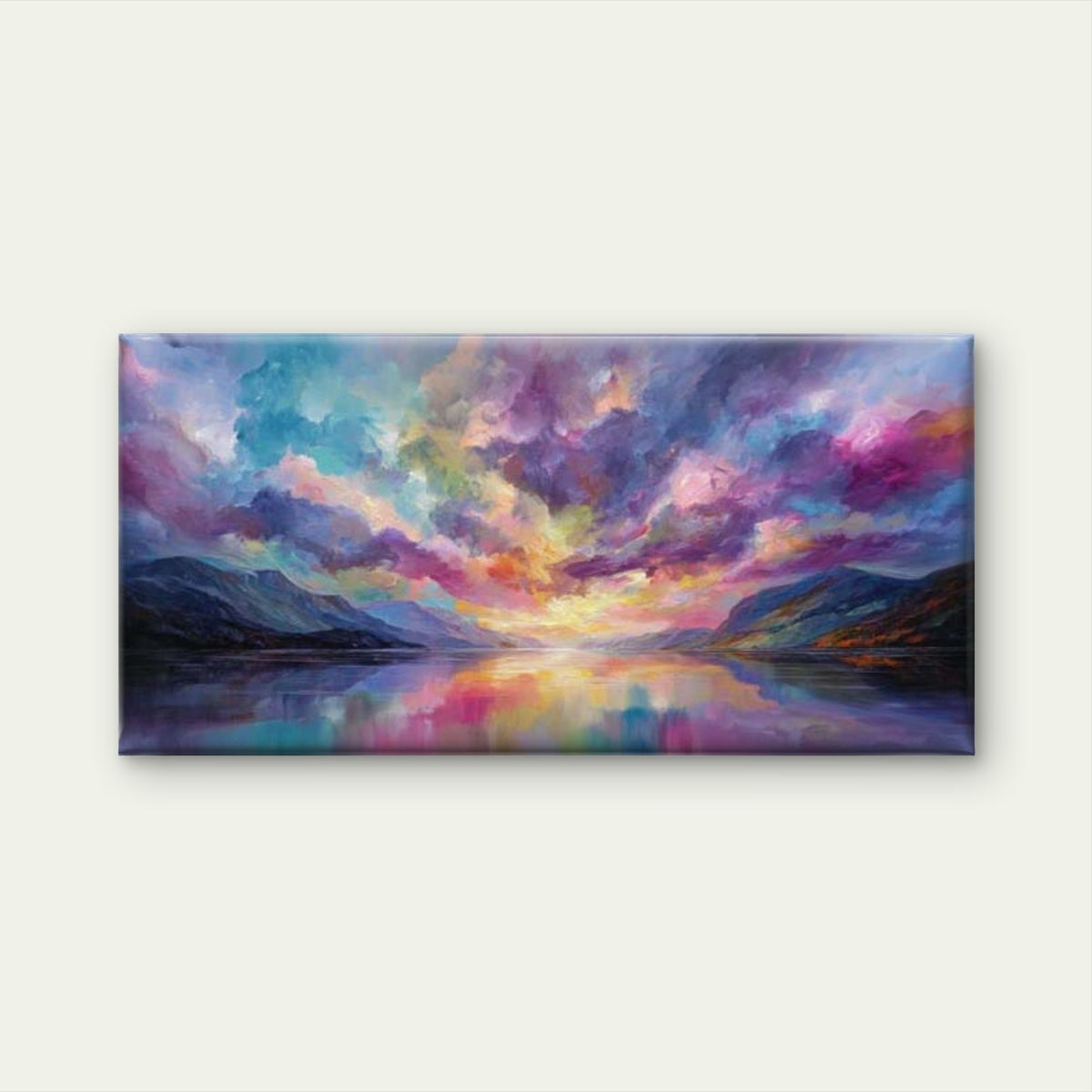 Sunset Ocean Oil Painting Wall Art Canvas Office Home Room Framed 120x60cm