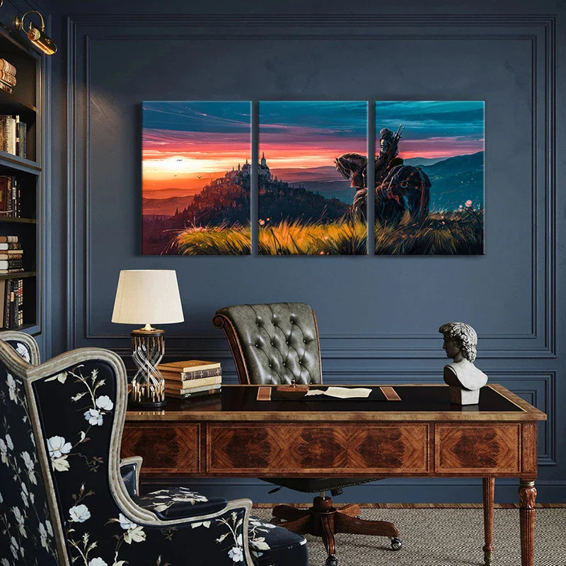 3pcs Vibrant Game Character The Witcher Metal Print Ready to Hang Art