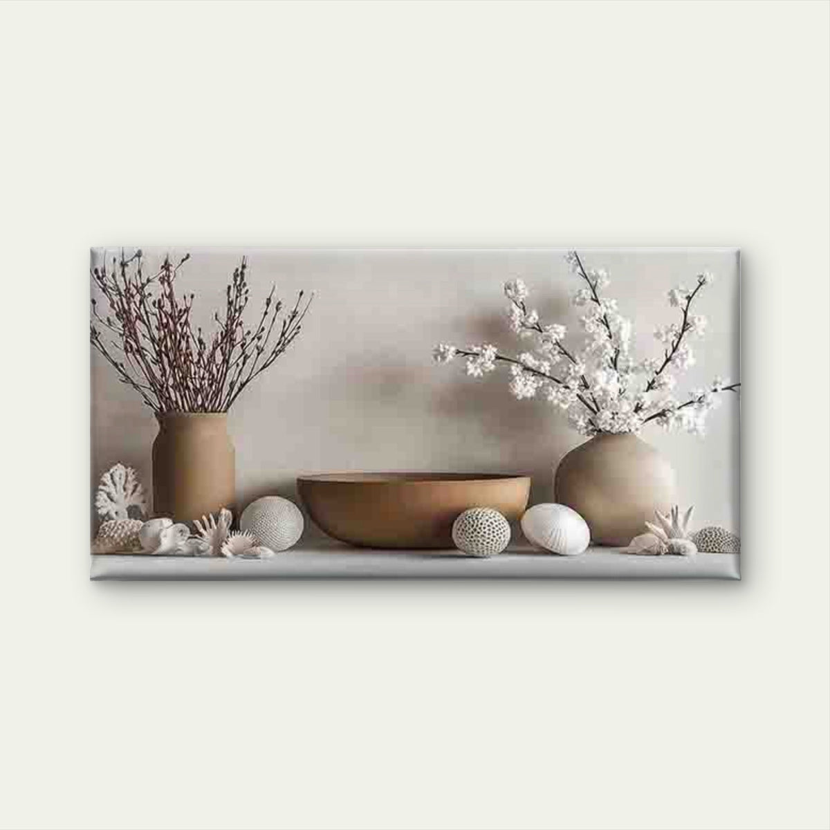 Vase Arrangements with Natural Wall Art Canvas Office Home Room Framed 80x45cm