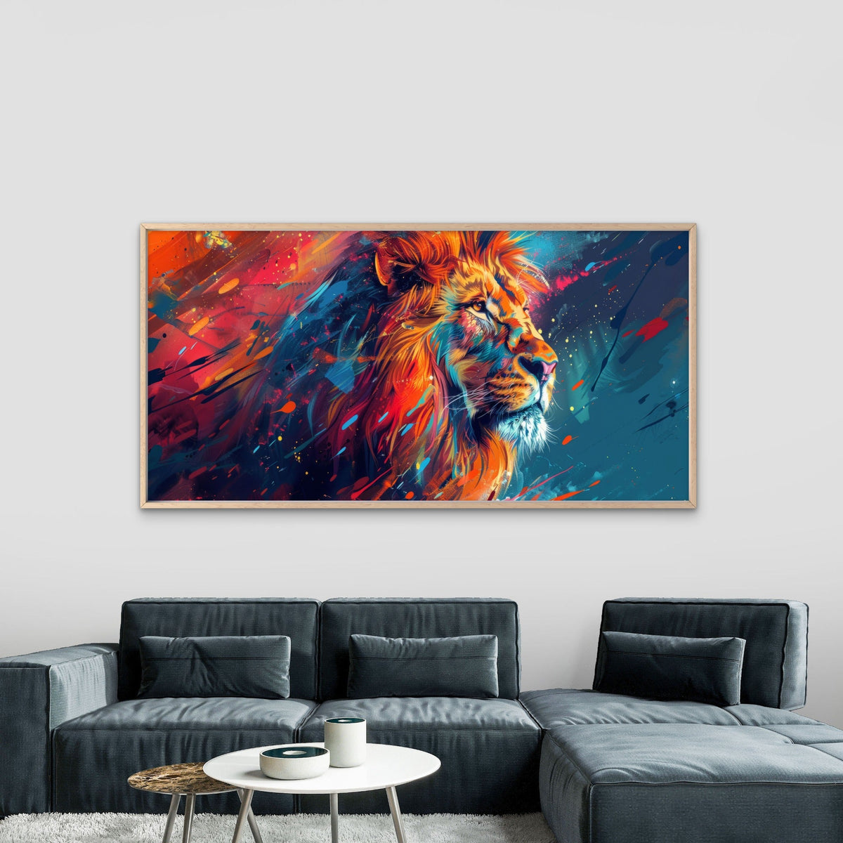 Majestic King Of Color Wall Art Canvas Office Home Room Framed 120x60cm