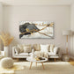 Luxury Gold Leaf Vein Marble Wall Art Canvas Office Home Room Framed 120x60cm