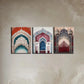 3pcs Elegant Arches Vibrant Design Paintings Metal Print Ready to Hang Art