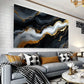 Featuring a Black And White Backdrop, Golden Abstract Wall Art wall canvas office home room framed 120x60cm
