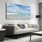 Aqua Ocean Seascape Beach Coastal Seagulls Wall Art canvas office home room framed 120x60cm