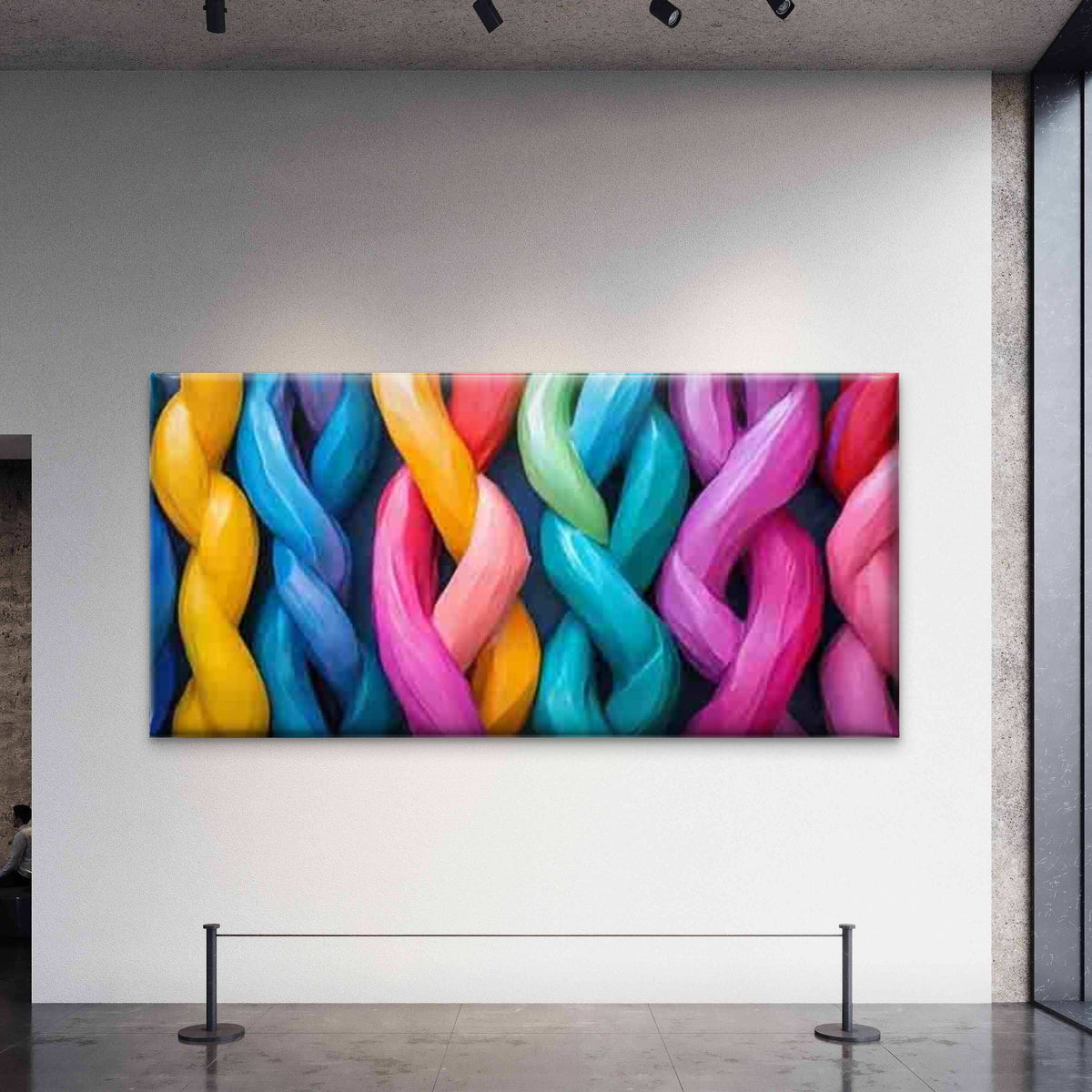 Colorful Distorted Modern Abstr Wall Art Canvas Office Home Room Framed 120x60cm