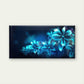 Glowing Blue Flowers Bloom Wall Art Canvas Office Home Room Framed 120x60cm